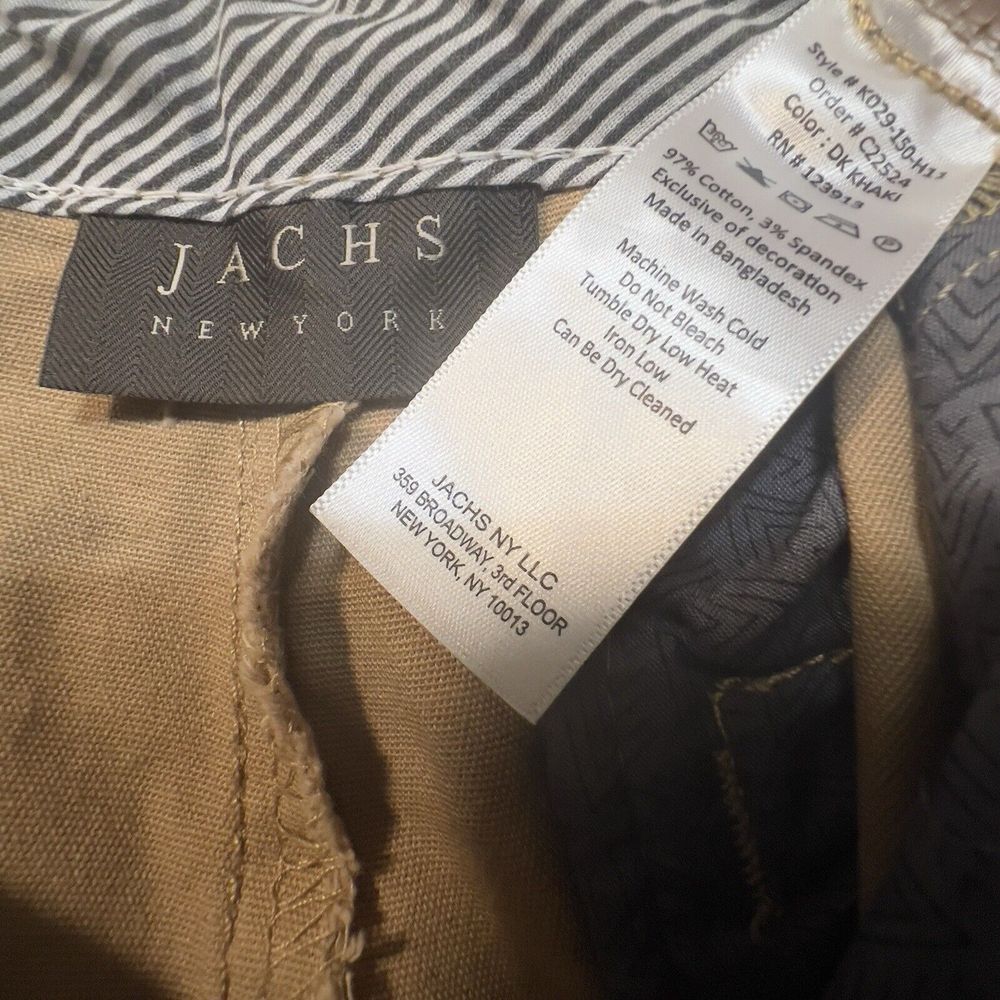 Jachs NY Dark Khaki Tree Print Twill Shorts Size 31 (33" Waist) Stretch Classic - Picture 5 of 7